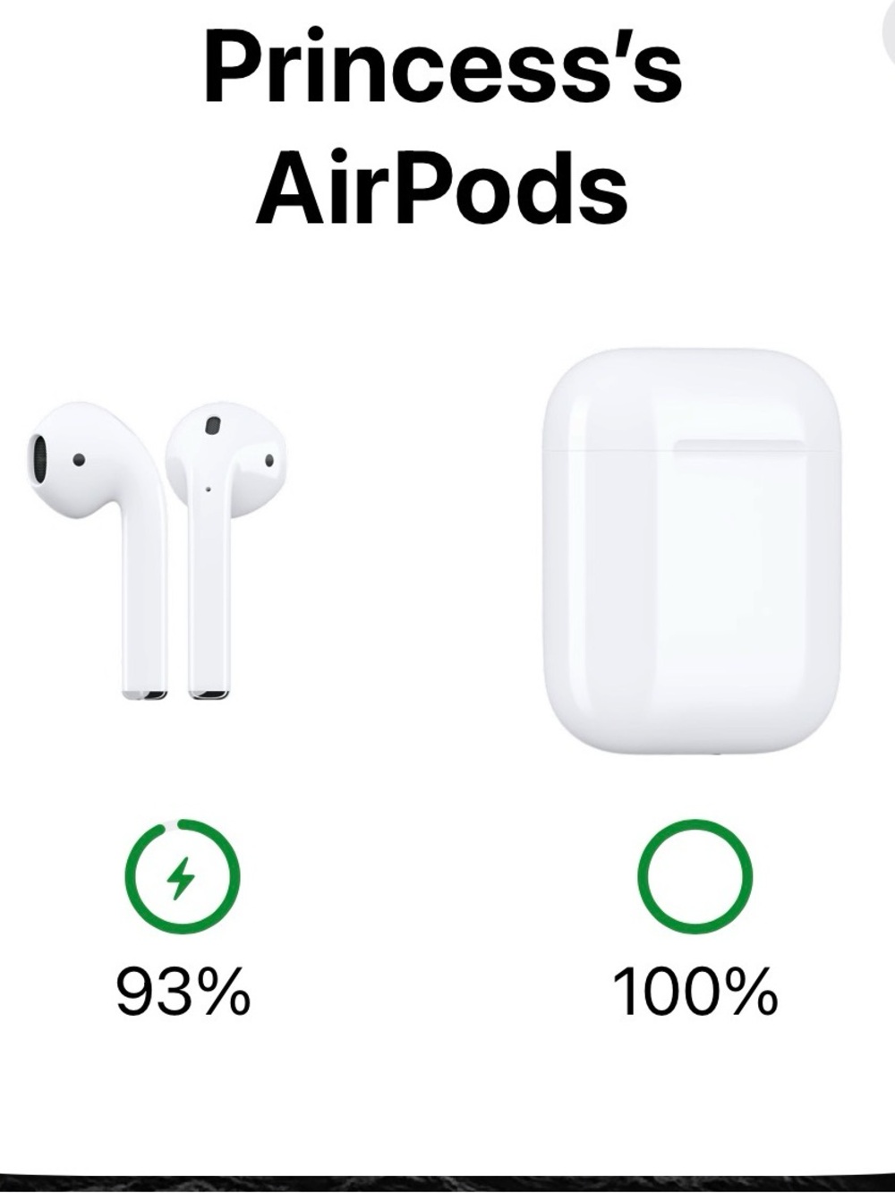 Apple White Wireless AirPods with Charging Case and silicone carrier.